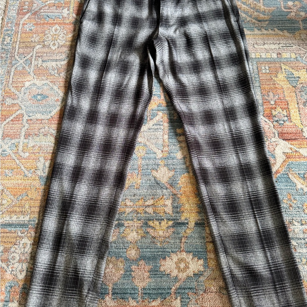 Express Black and Gray Dress Pants with Plaid Design